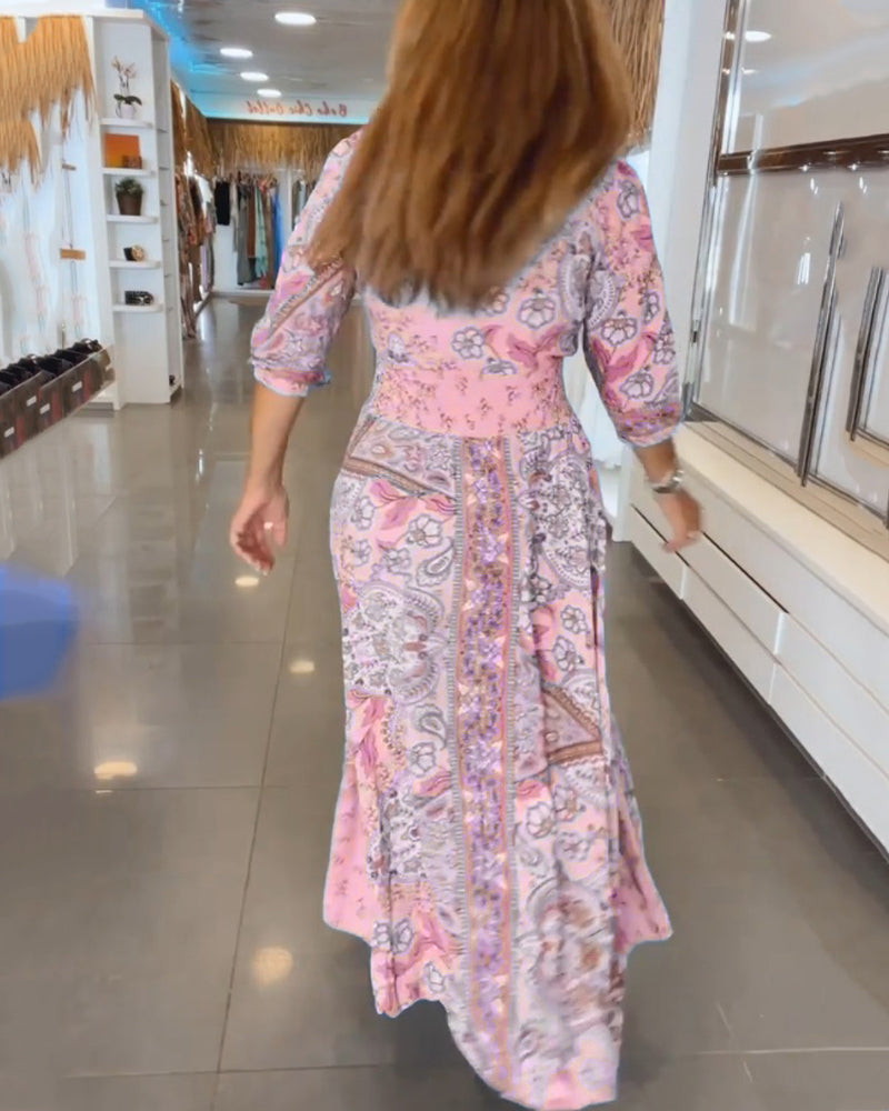 Taylor - Vestido De Manga 3/4 Con Cuello En V