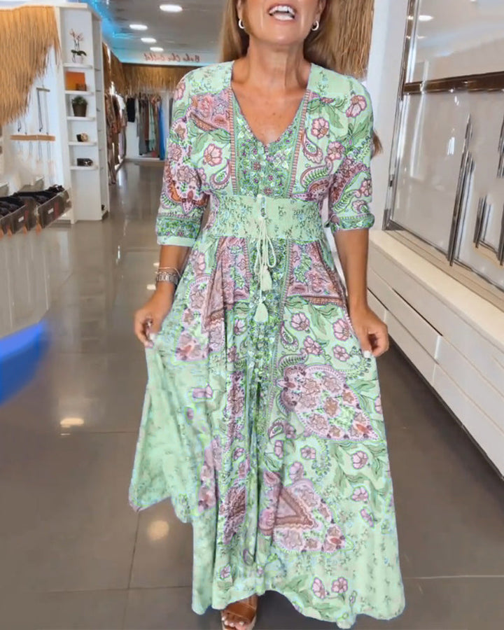 Taylor - Vestido De Manga 3/4 Con Cuello En V