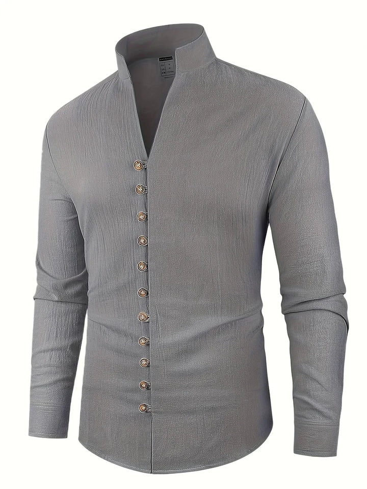 Shayne - Camisa Ligera De Algodón Y Lino Con Mangas Largas