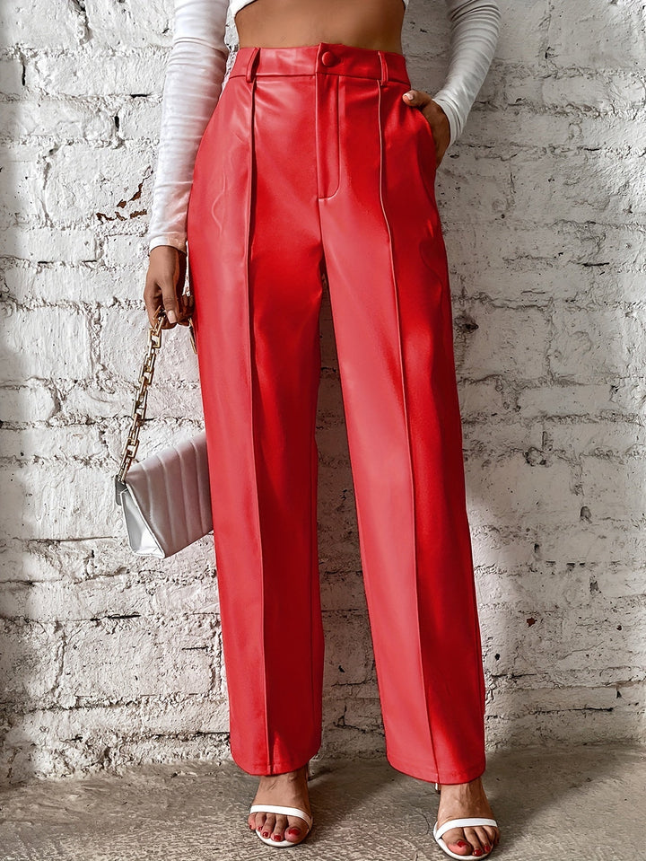 Francine - Pantalones Largos Informales Con Costuras Decorativas