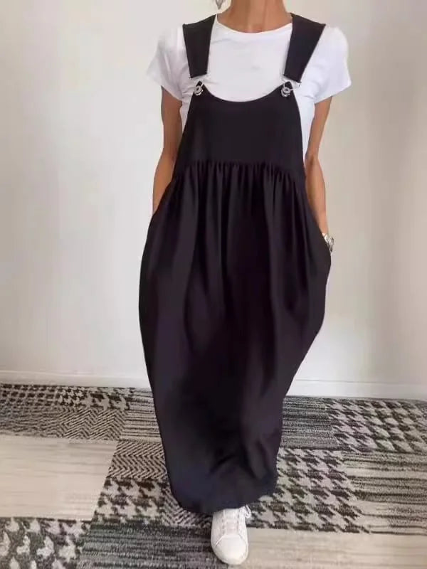 Regla - Vestido Holgado De Algodón Y Lino Con Tirantes