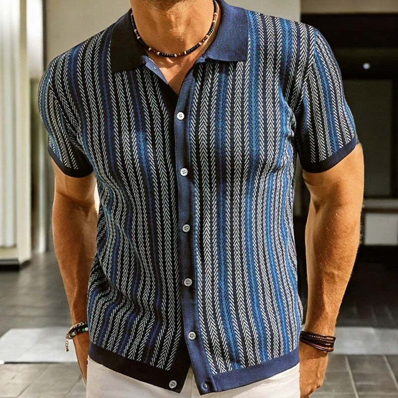 Stark - Elegante Camisa De Manga Corta Con Botones