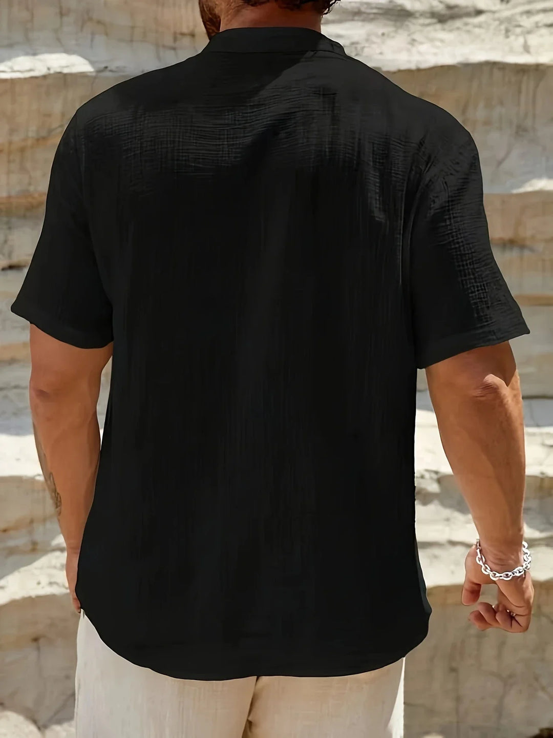 Sancho - Elegante Verano Camisa Con Cuello Alto