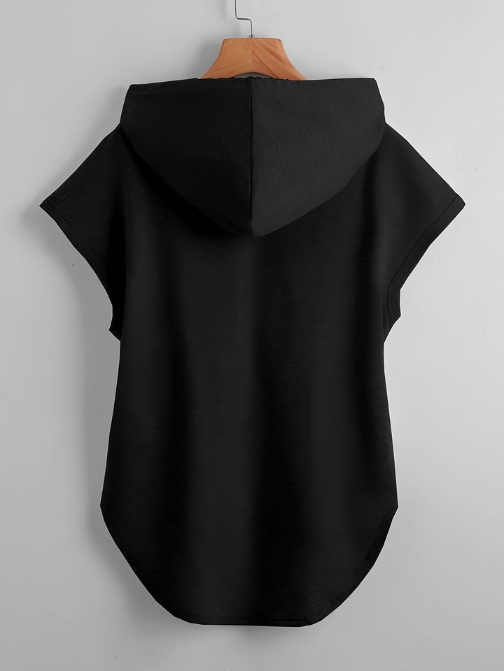 Matthias - Camiseta Informal Con Capucha y Bajo Asimétrico