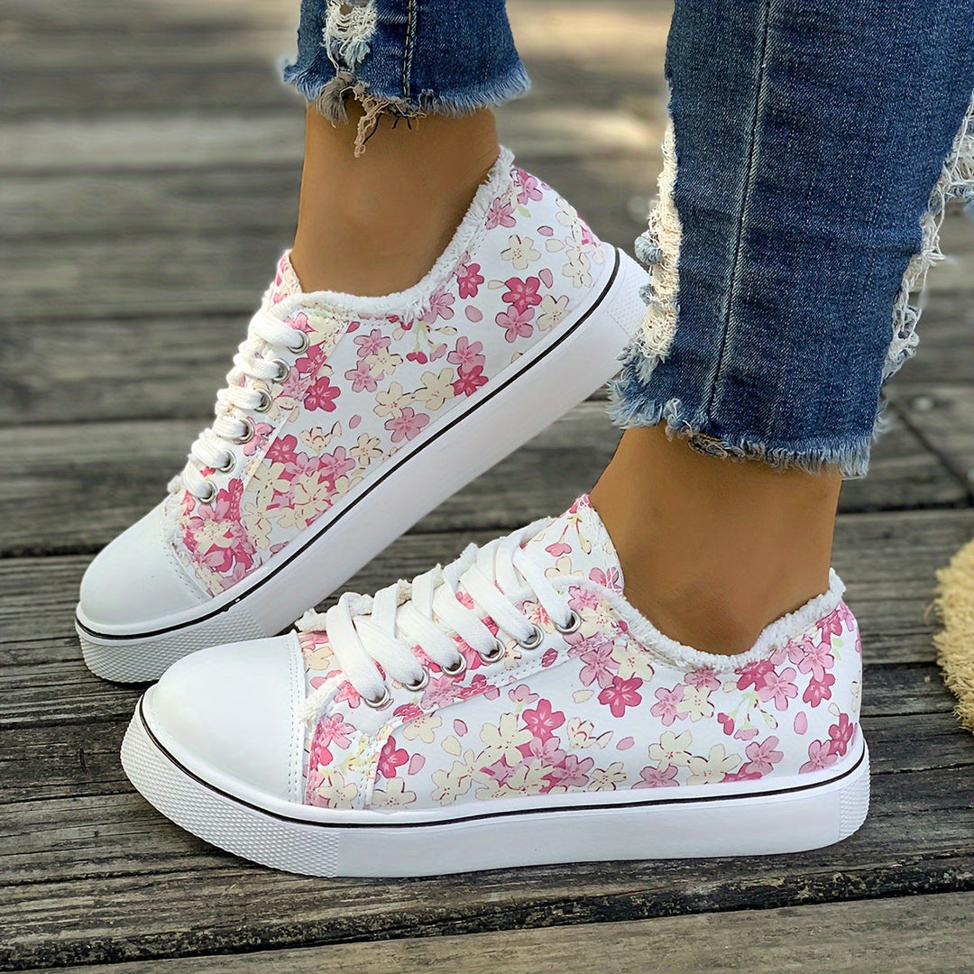 Bristy - Zapatos Con Cordones y Estampado Flores