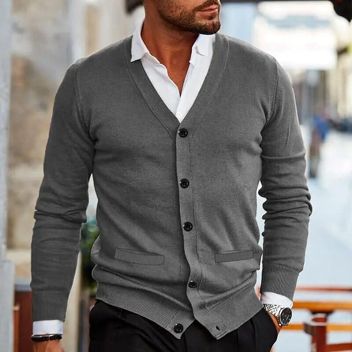 Dunstan - Casual Cuello En V Cárdigan