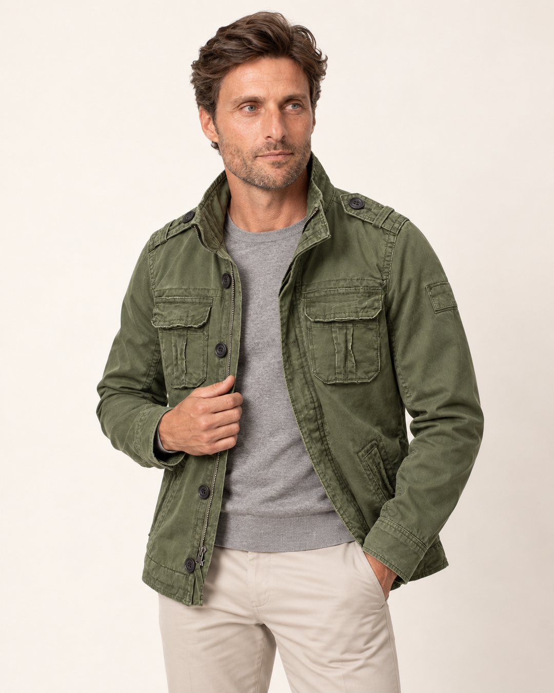 Renzi - Chaqueta Práctica Con Cuello De Pie Y Múltiples Bolsillos