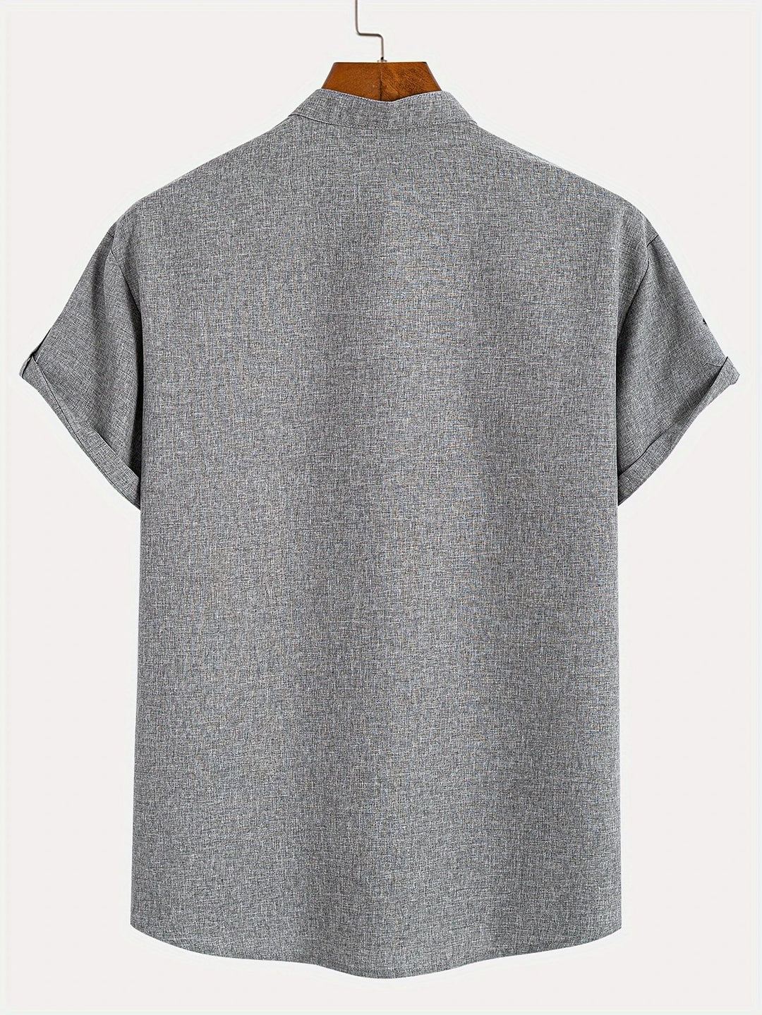 Elliott - Elegante Manga Corta Camisa Con Cuello Alto