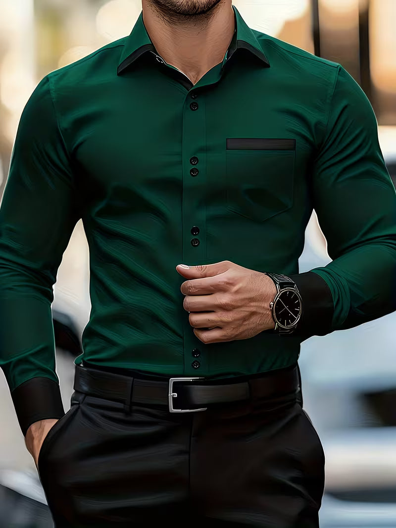 Zigmas - Elegante Camisa de Manga Larga Con Botones