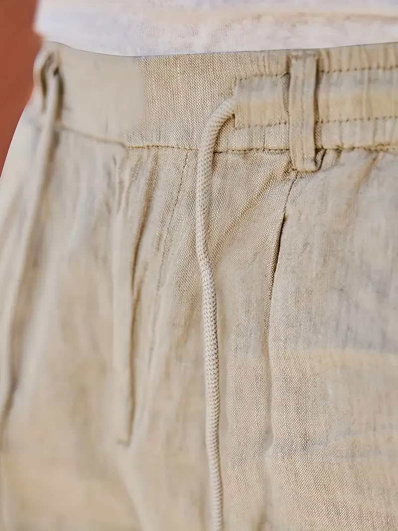 Nichols - Pantalón Holgado De Lino Con Cordón Ajustable