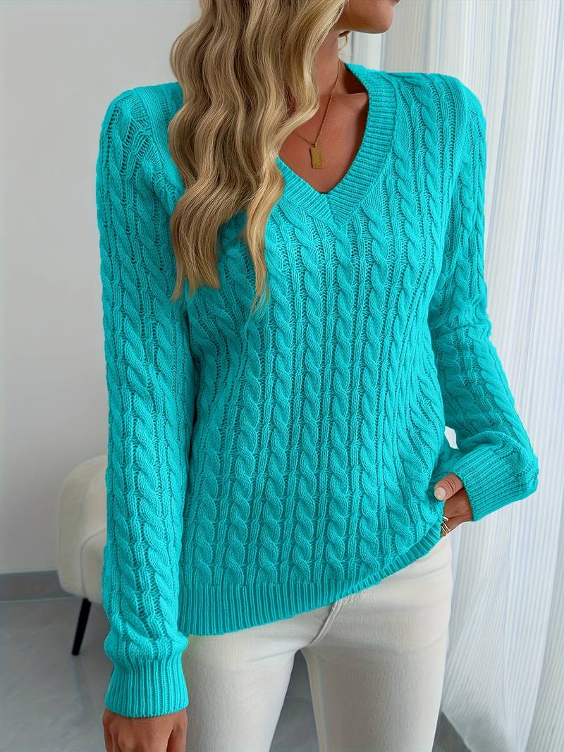 Zivah - Elegante Jersey Acanalado Con Cuello en V