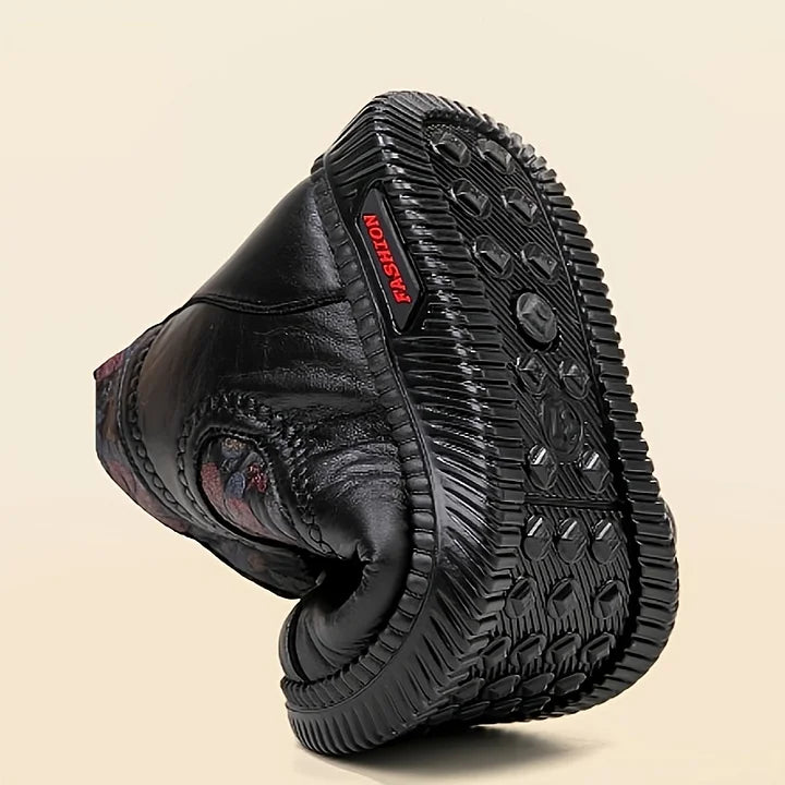 Robbie - Botines Vintage De Cuero Con Estampado Floral