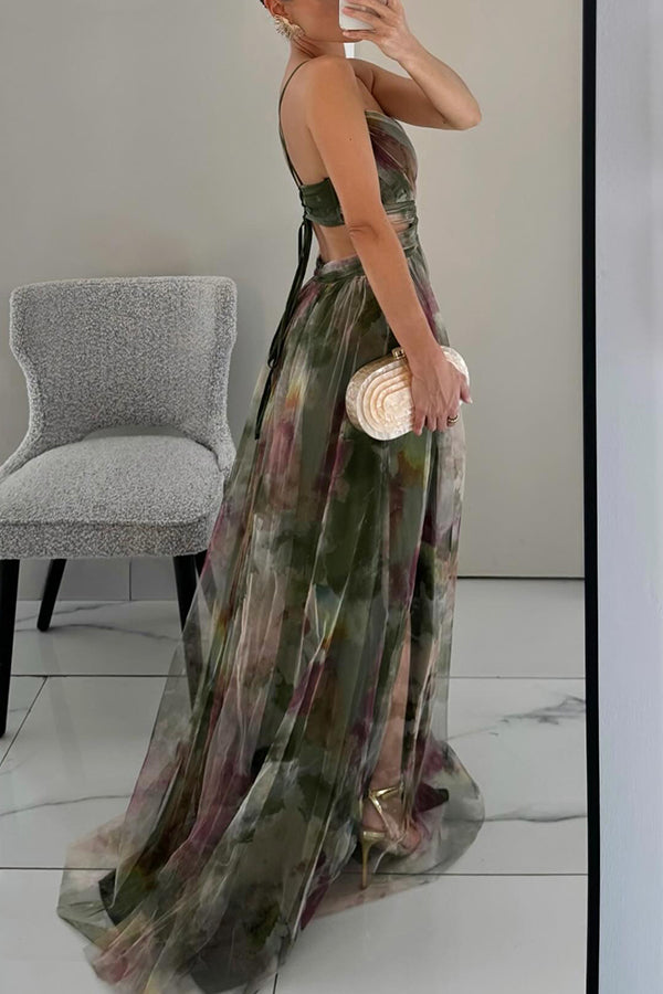 Qyn - Precioso Vestido Largo Con Estampado Floral
