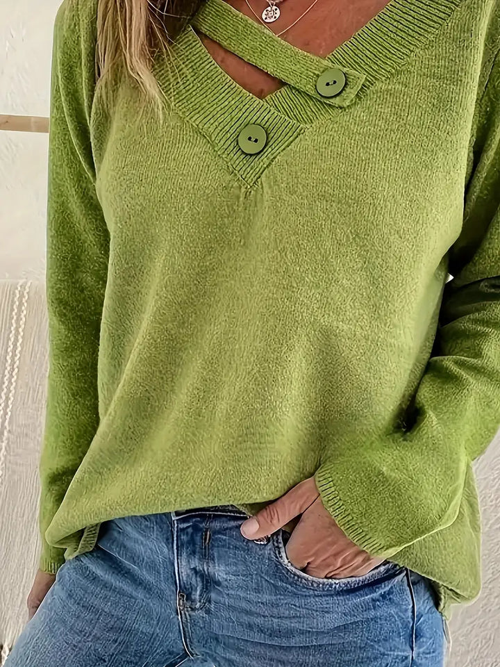 Shareena - Jersey De Punto Con Cuello En V