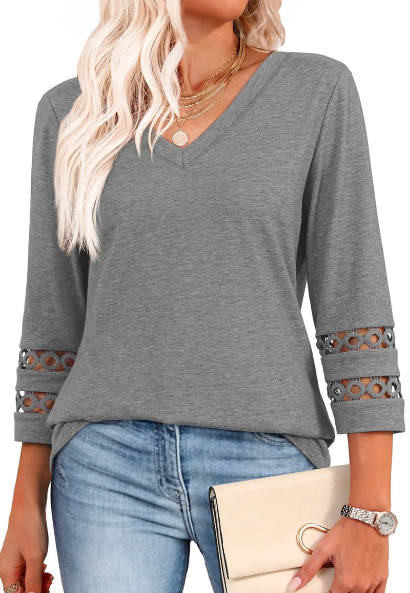 Ruthie - Camisas De Manga Larga Con Cuello En V