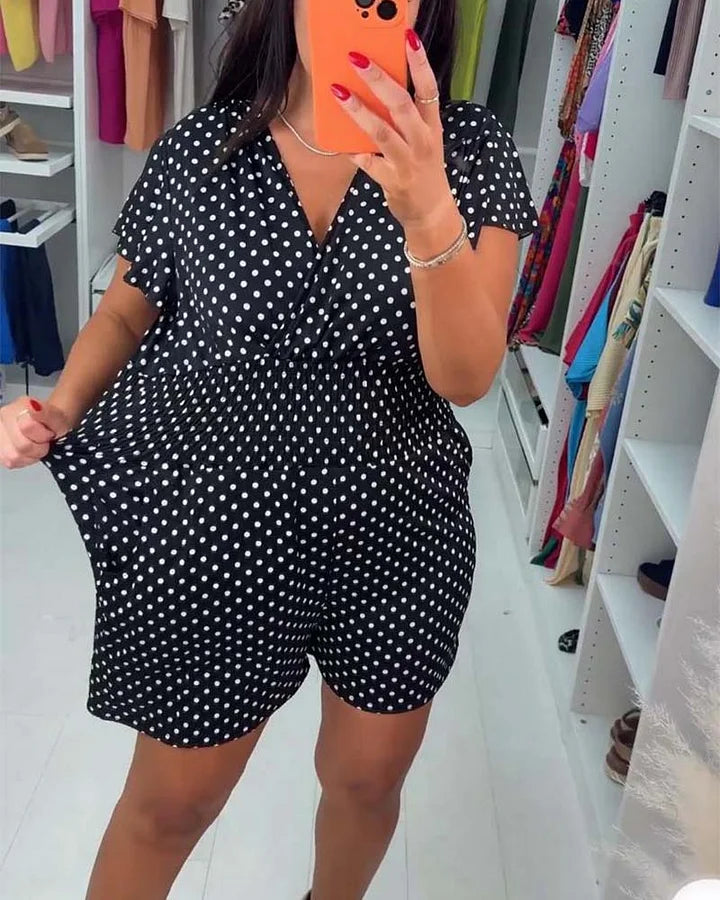Peyton - Mono Informal De Manga Corta Con Estampado De Lunares
