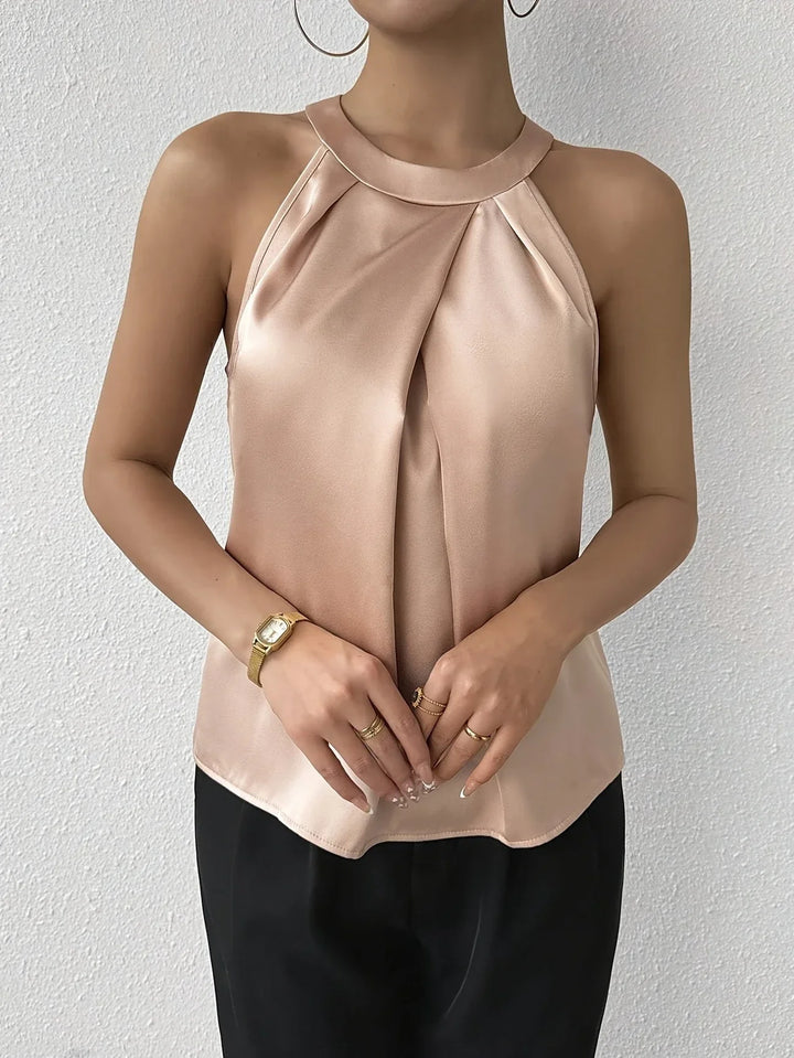Cerys - Elegante Blusa Sin Mangas De Poliéster