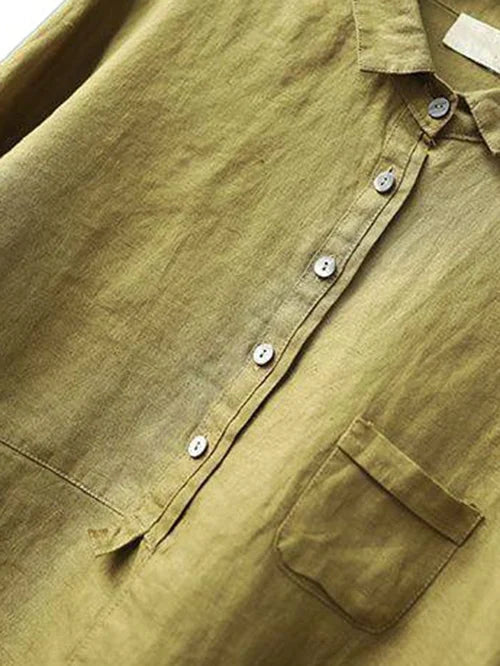 Winona - Camisa de Manga Larga y Bolsillo Delantero con Botones