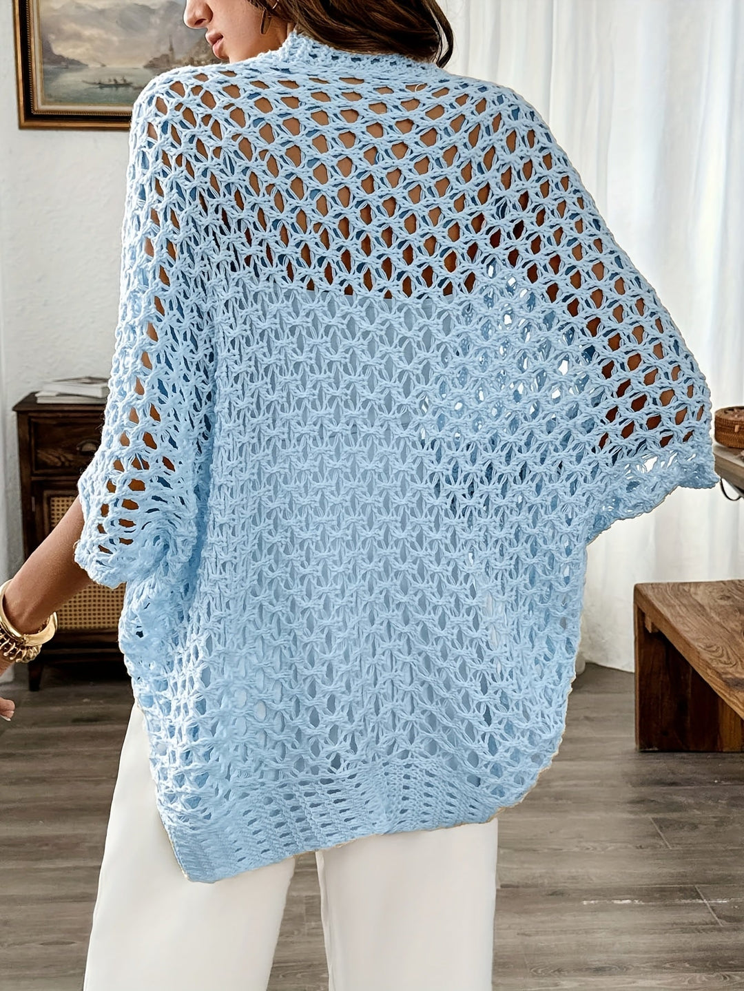Etleva - Elegante Cárdigan Hueco Con Mangas Murciélago