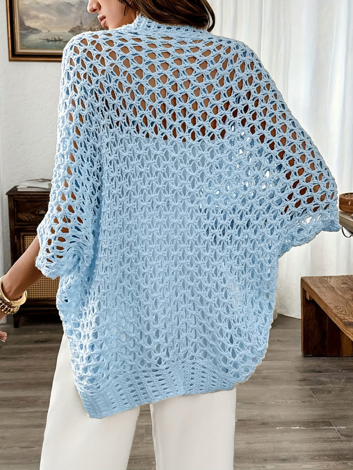 Etleva - Elegante Cárdigan Hueco Con Mangas Murciélago