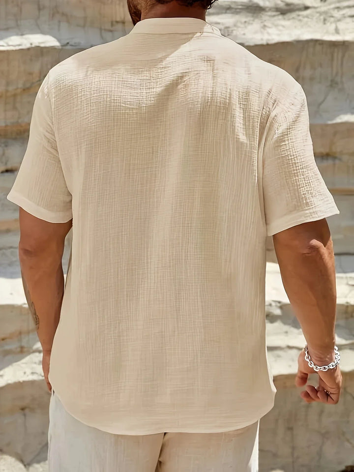 Sancho - Elegante Verano Camisa Con Cuello Alto