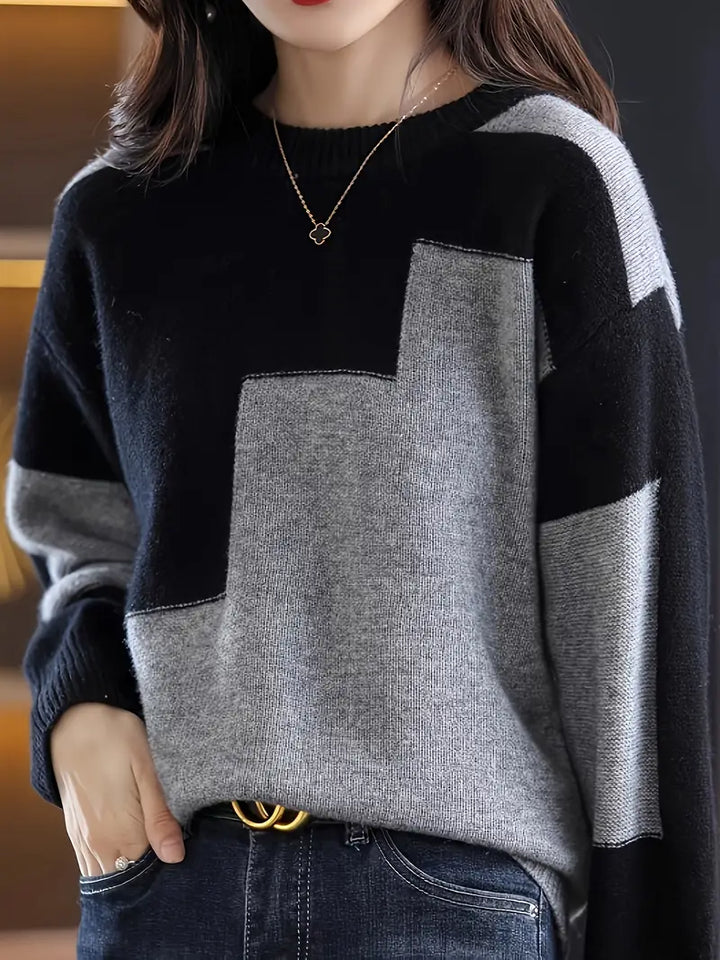 Gala - Elegante Jersey De Manga Larga Con Estampado Geométrico