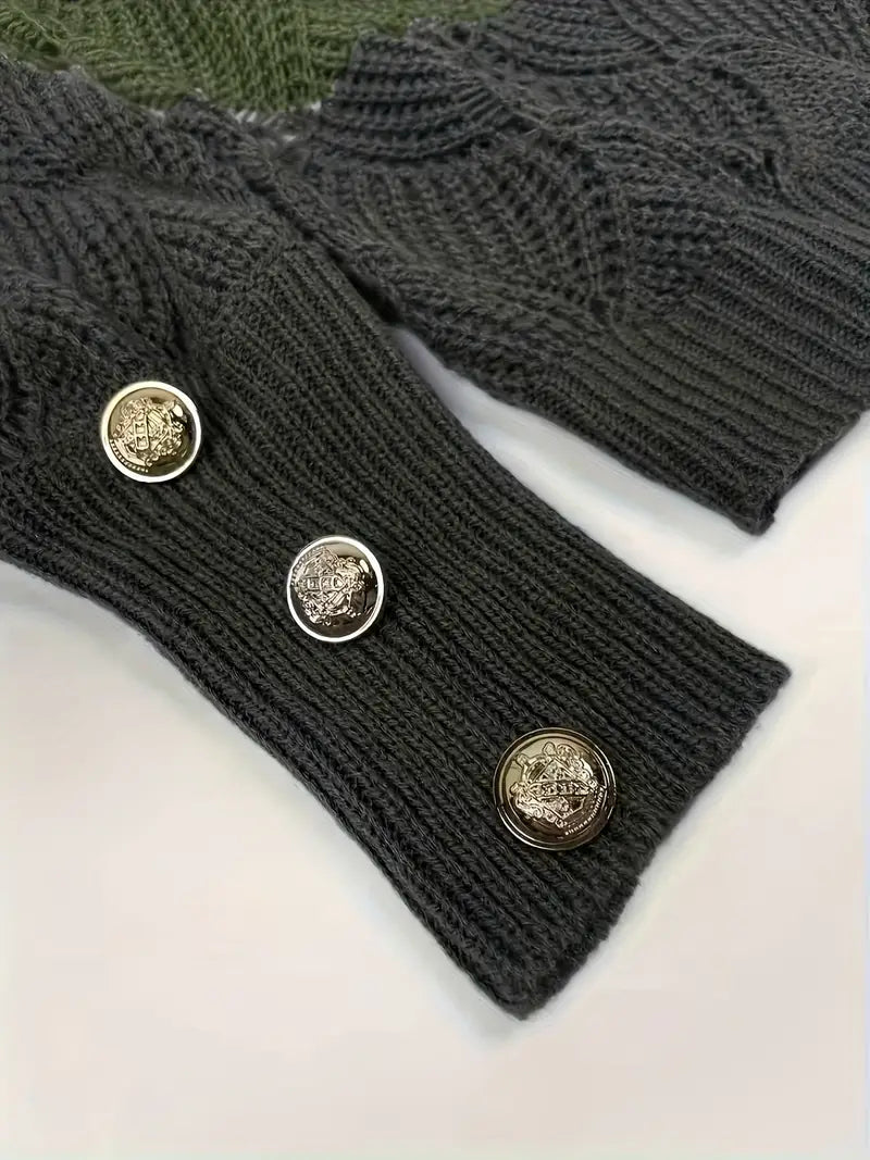 Renilda - Elegante Jersey De Punto Con Cuello En V