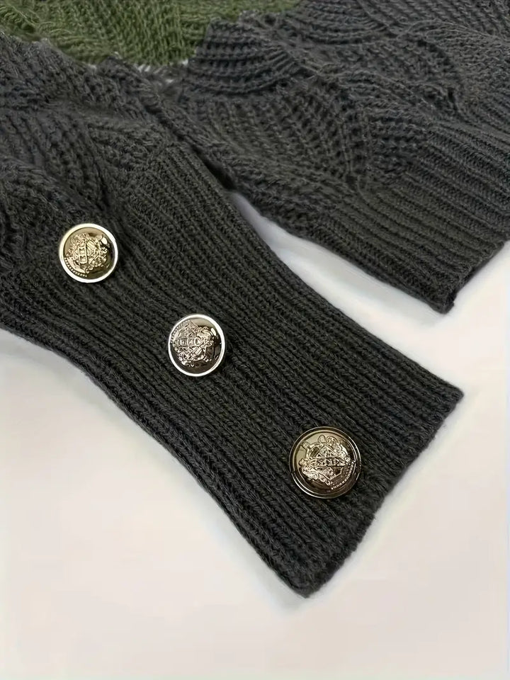 Renilda - Elegante Jersey De Punto Con Cuello En V