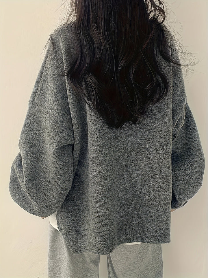 Pearline - Jersey De Cuello Redondo y Manga Larga