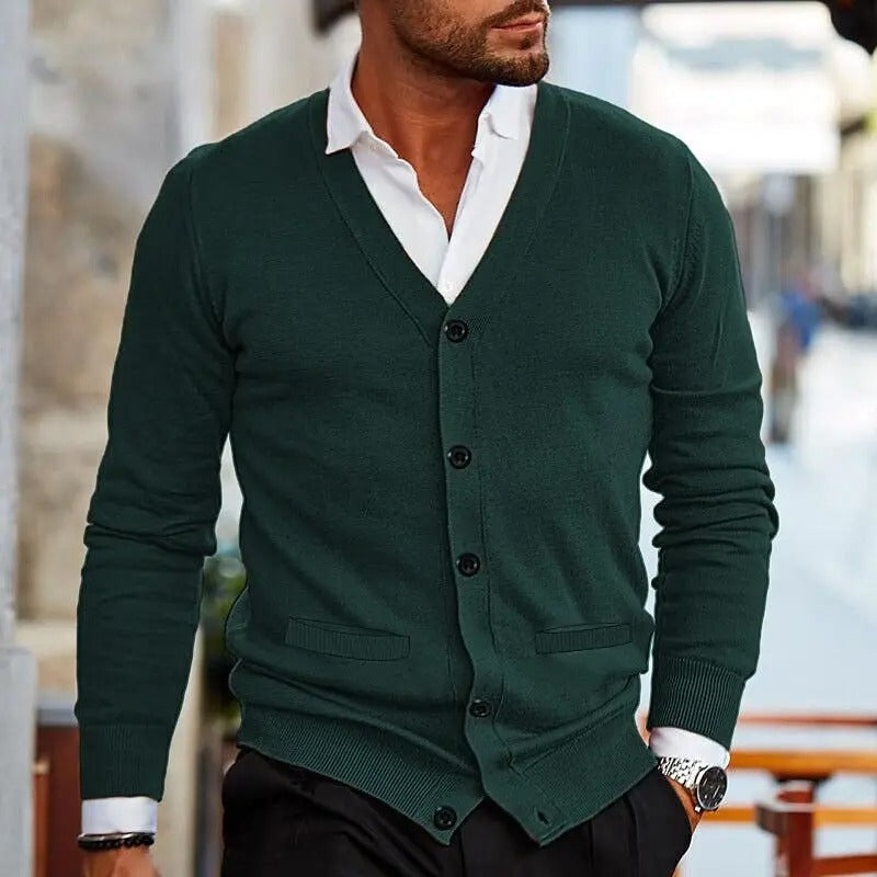 Dunstan - Casual Cuello En V Cárdigan