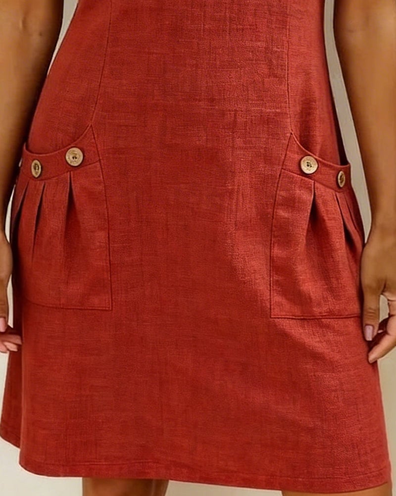 Krystan - Vestido Versátil de Manga Corta Con Cremallera Frontal