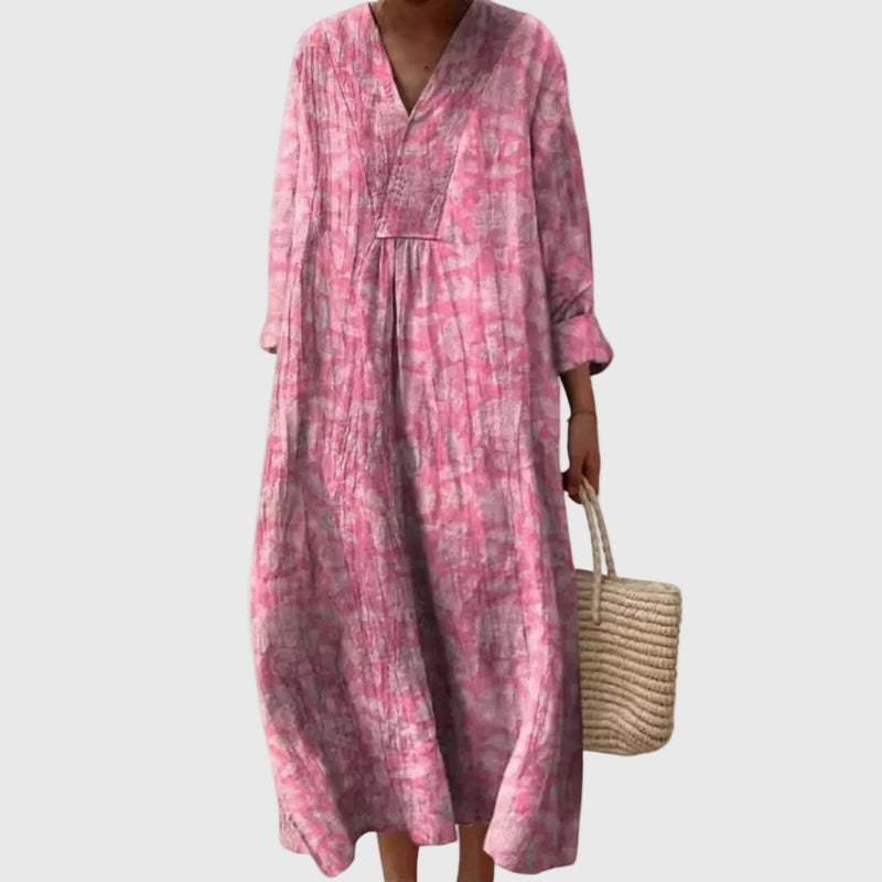 Elyana - Vestido Midi Oversize Con Cuello en V