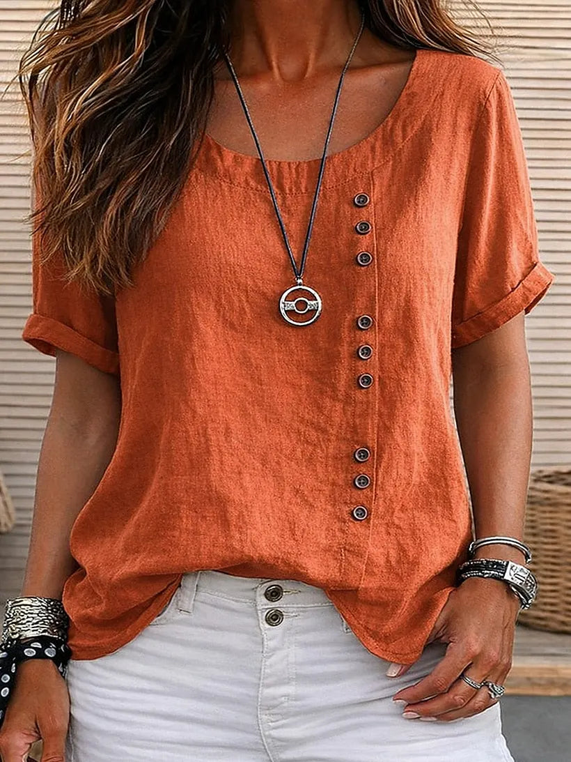 Mickale - Blusa De Algodón Con Botonadura