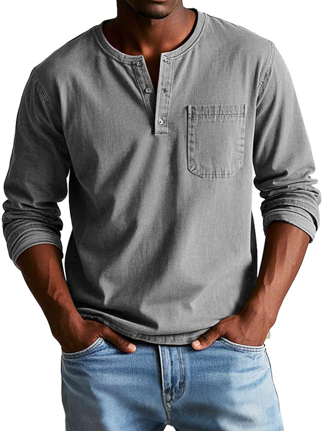 Neil - Camisa Vintage De Manga Larga