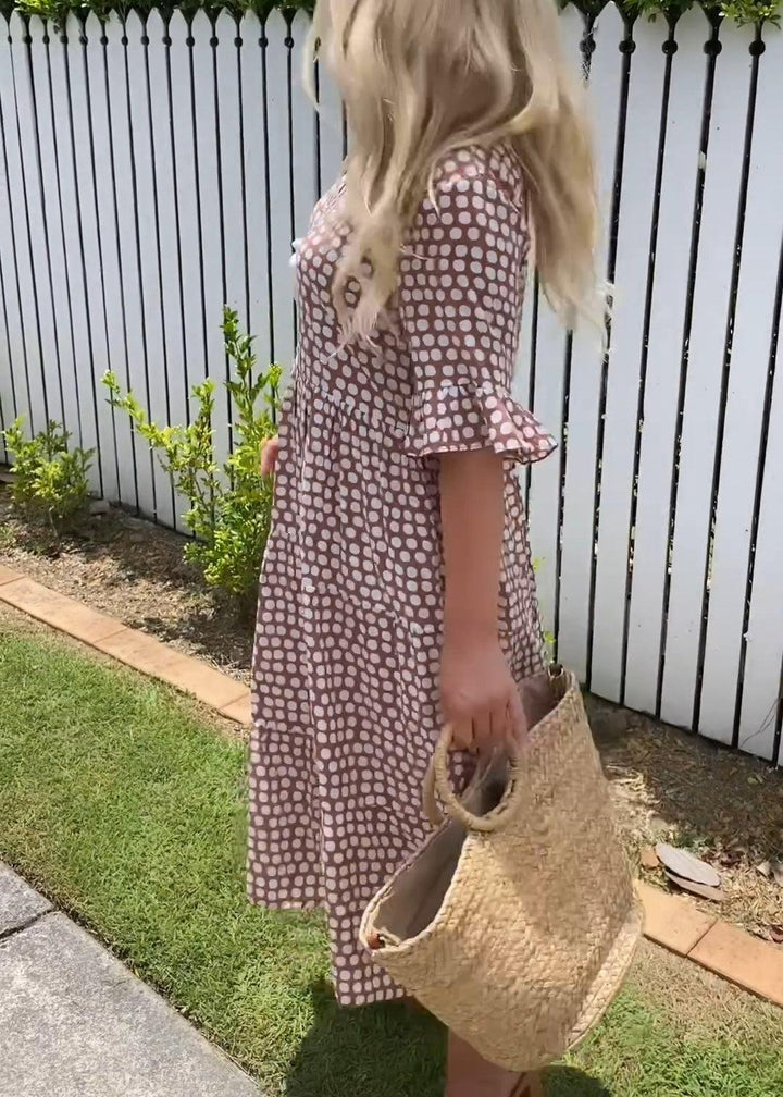 Yumi - Vestido Midi Manga Corta