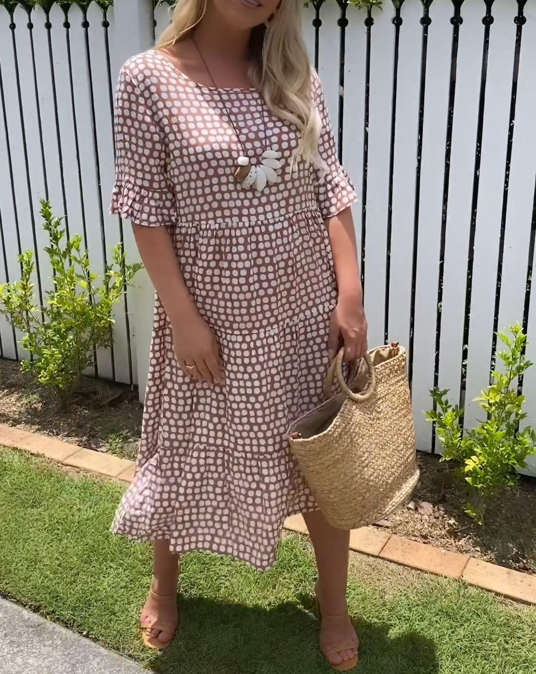 Yumi - Vestido Midi Manga Corta