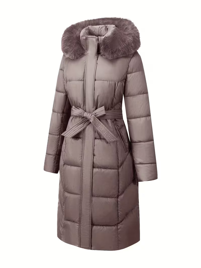 Inza - Chaqueta Acolchada Con Capucha Y Cinturón
