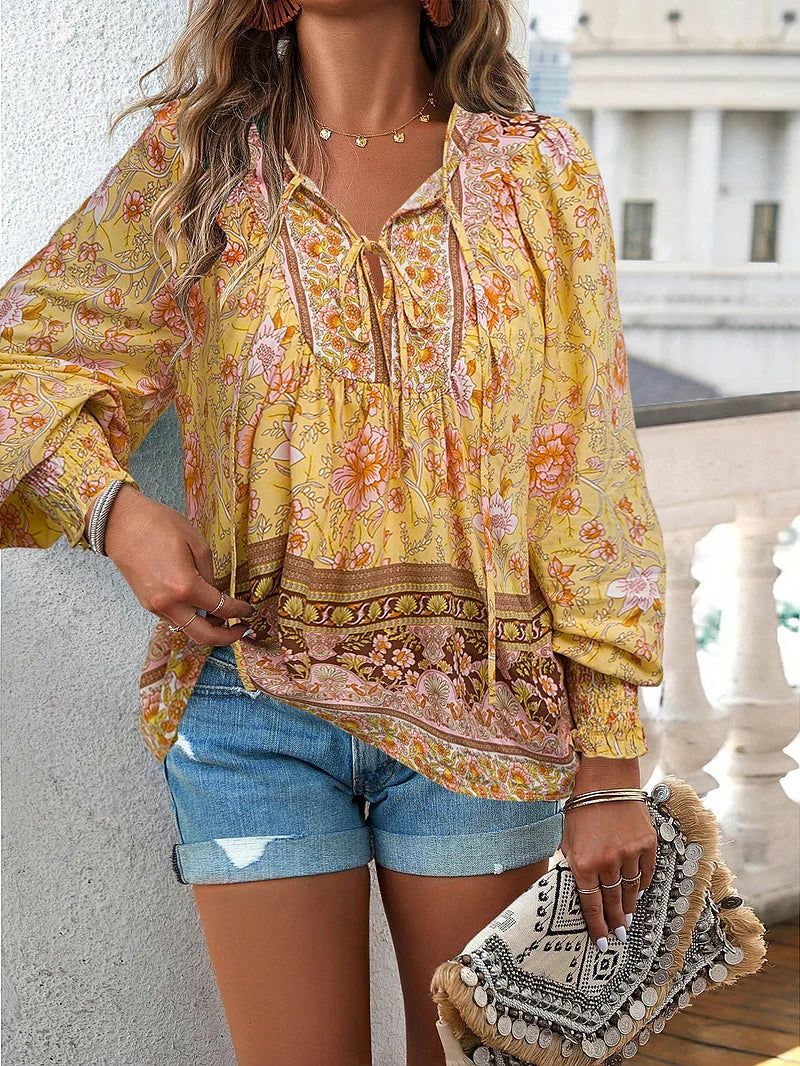 Sallie - Top Festivo Con Estampado