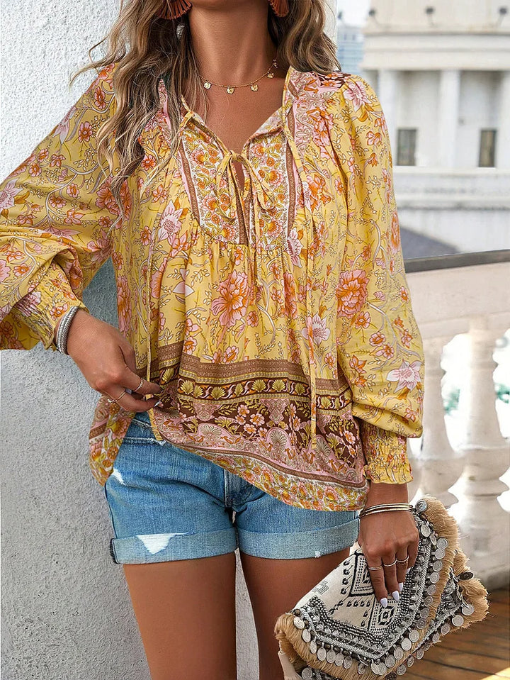 Sallie - Top Festivo Con Estampado
