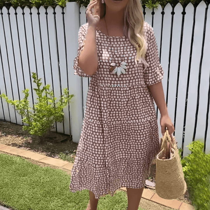 Yumi - Vestido Midi Manga Corta