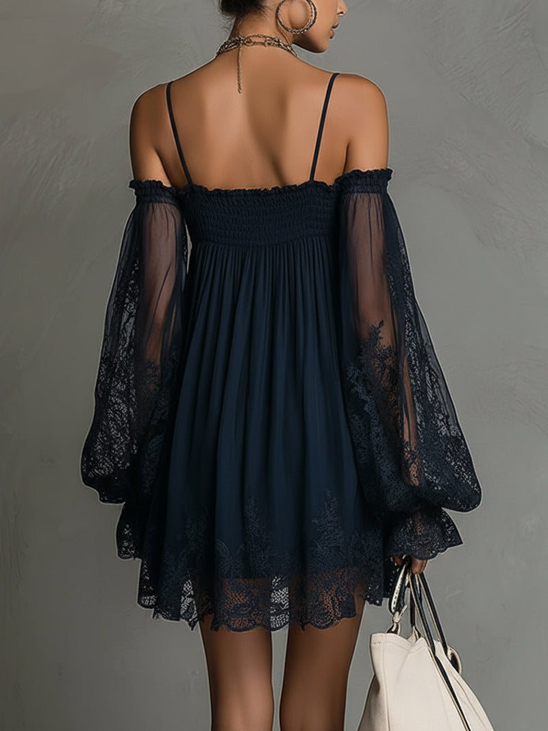 Charity - Vestido de Encaje con Hombros Descubiertos