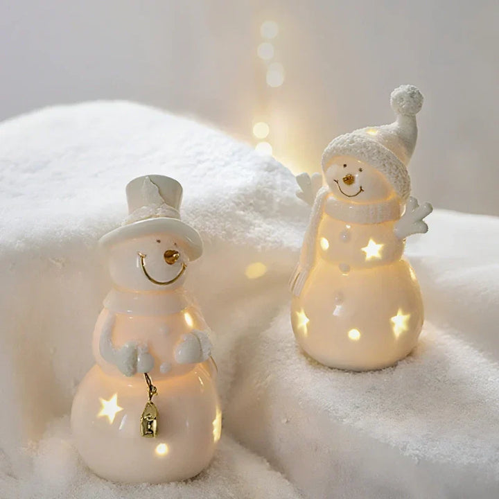 SnowLume - Conjunto Decorativo LED De Aldeas Navideñas De Cerámica