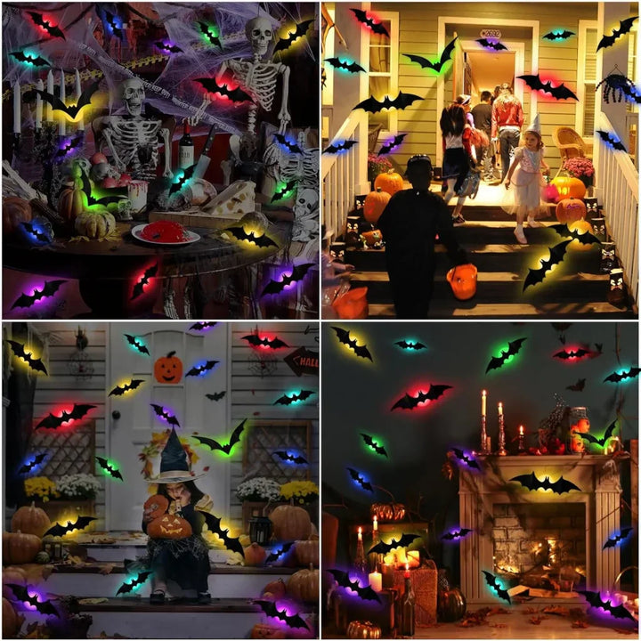 GlowWing - Murciélagos Luminosos en 3D Muro De Halloween Pegatinas Decorativas