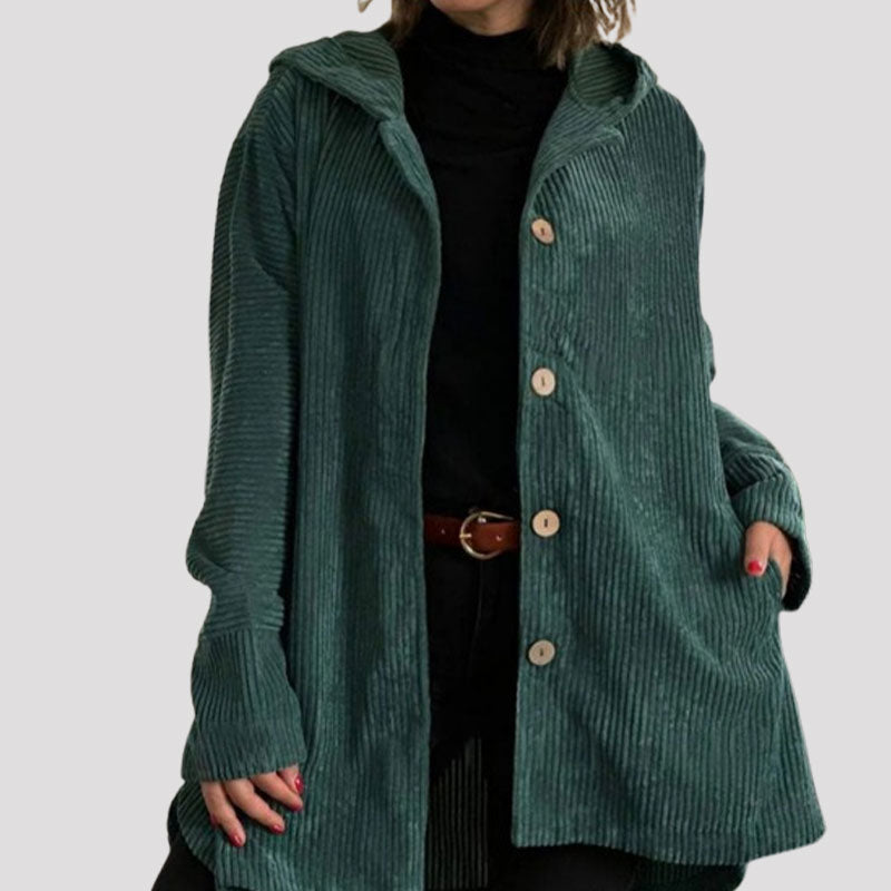 Daleny - Chaqueta Con Capucha Y Botones De Terciopelo