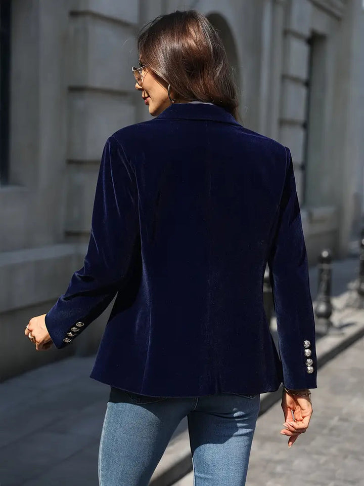 Elīna - Blazer De Terciopelo a La Moda