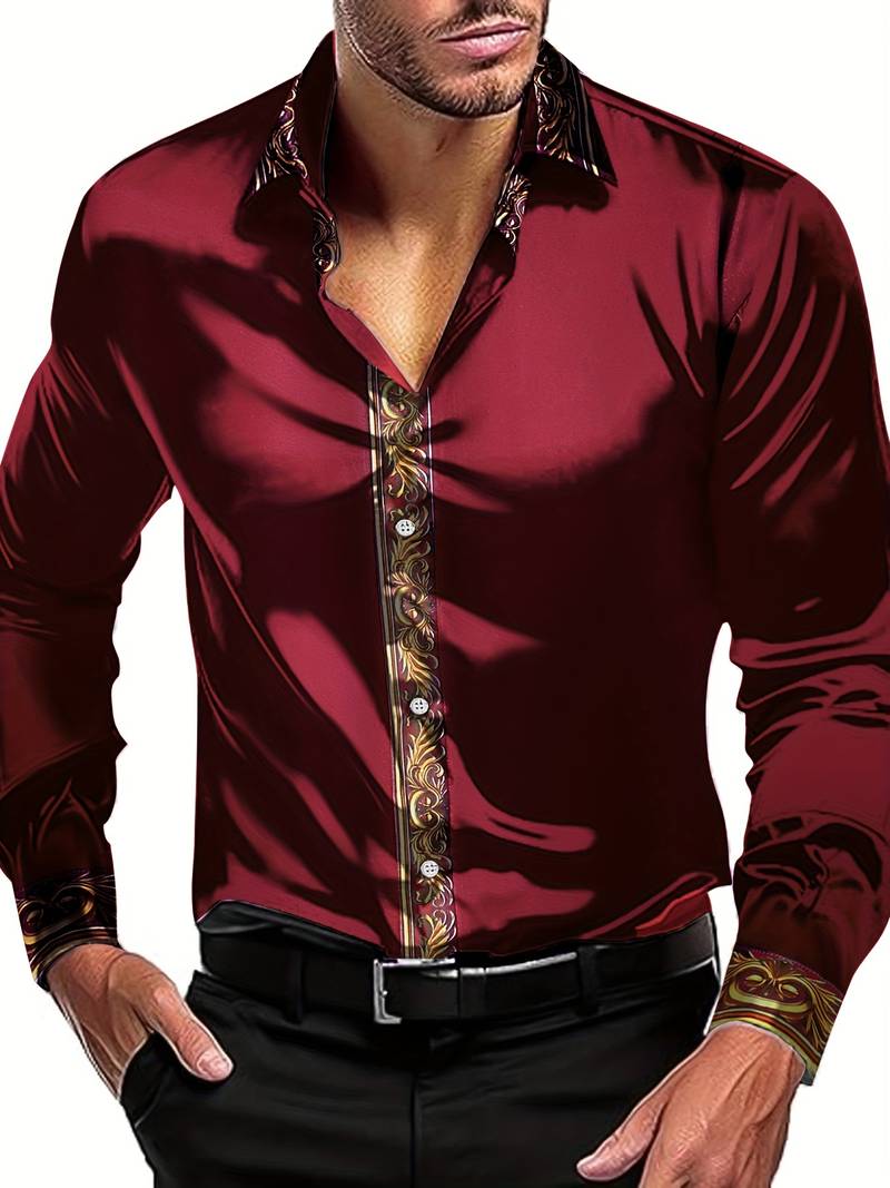 Vygantas - Elegante Camisa de Manga Larga Con Diseño Patchwork