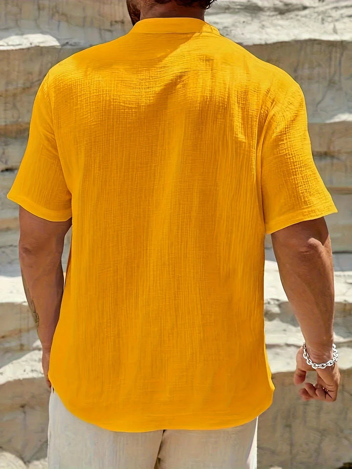 Sancho - Elegante Verano Camisa Con Cuello Alto