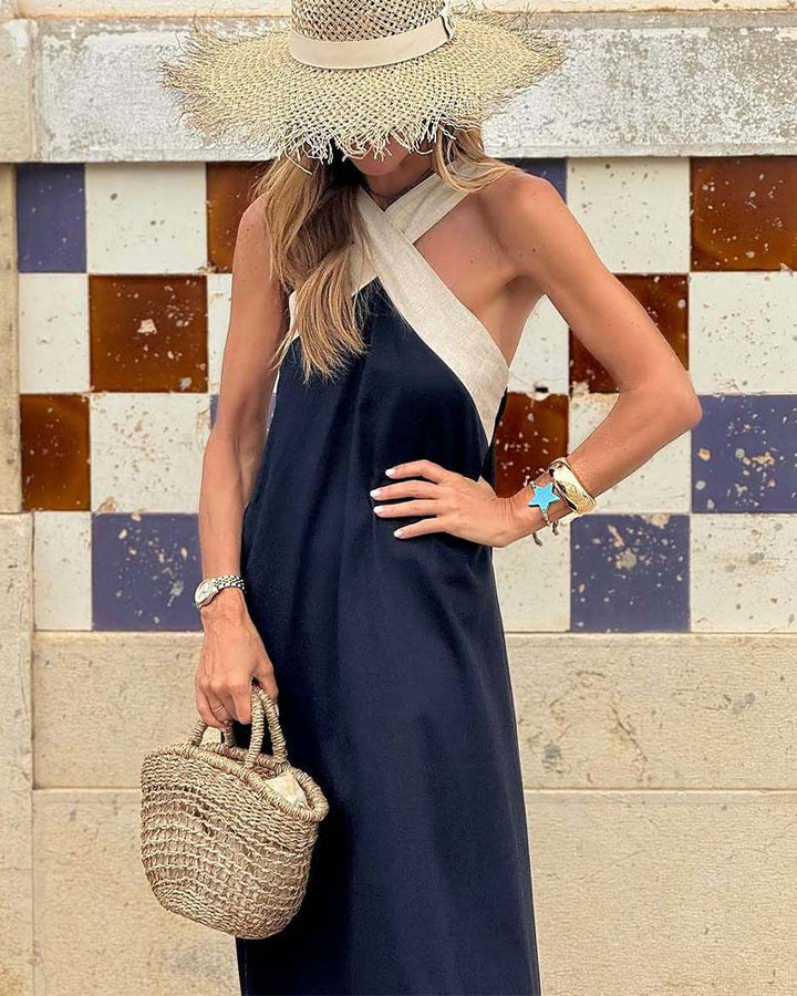 Giana - Elegante Vestido Sin Espalda Con Cuello Cruzado