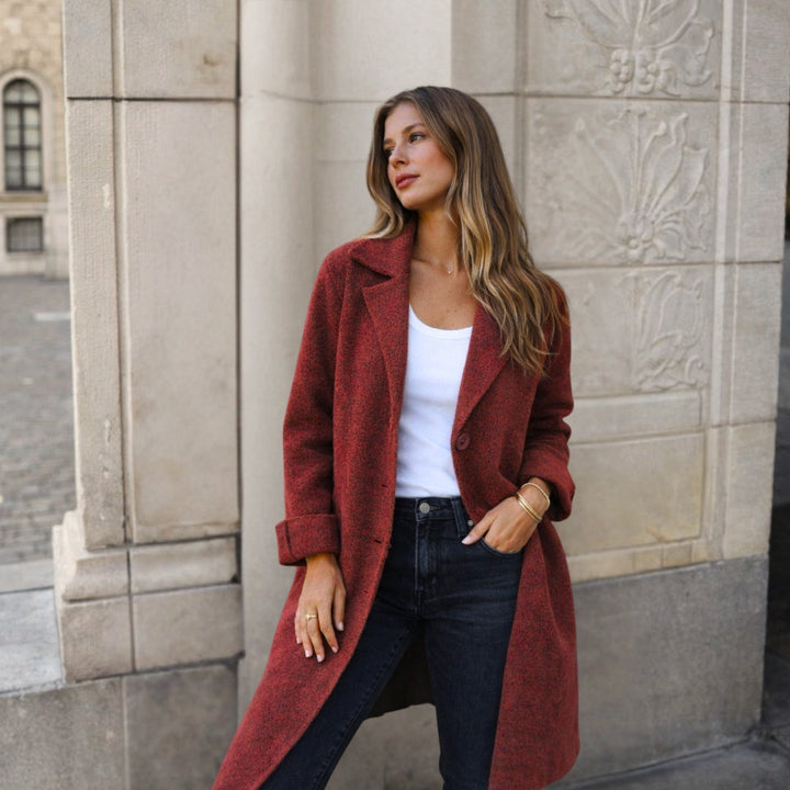 Annita - Elegante Abrigo Con Botones