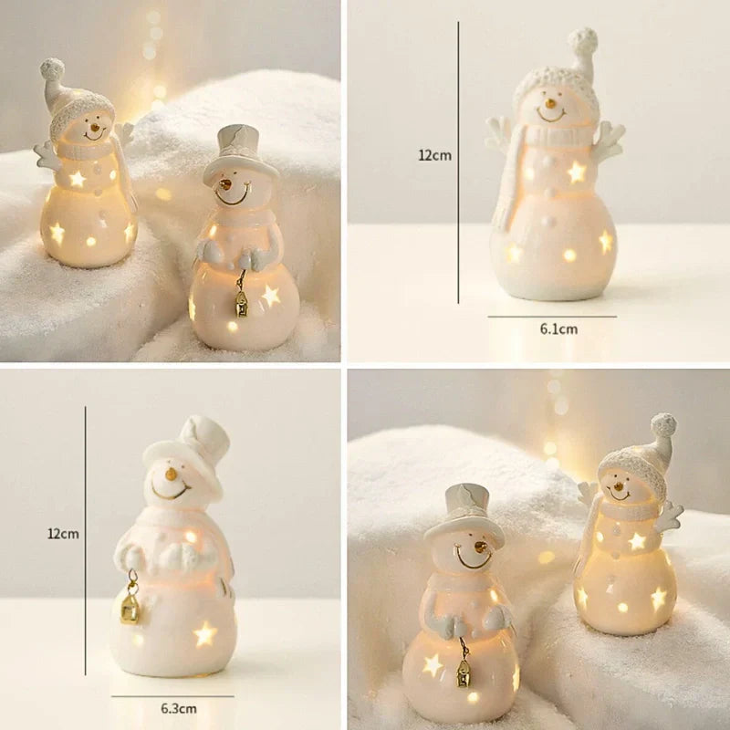 SnowLume - Conjunto Decorativo LED De Aldeas Navideñas De Cerámica